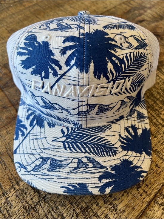 panavision Other - Blue & White PANAVISION CAMERA Tropical Mesh Hat with Embroidered Front
